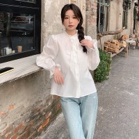 现货2024年春季甜美可爱棉衬衫加牛仔背心裙套装二件套