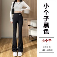 马蹄微喇西装裤女2024新款春夏季高腰显瘦小个子休闲喇叭裤