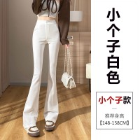黑色微喇叭裤女春夏九分松紧腰马蹄裤宽松直筒阔腿西装裤拖地长裤