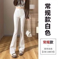 黑色微喇叭裤女春夏九分松紧腰马蹄裤宽松直筒阔腿西装裤拖地长裤