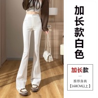 黑色微喇叭裤女春夏九分松紧腰马蹄裤宽松直筒阔腿西装裤拖地长裤