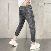 2024春夏高端轻奢牛仔裤男潮流弹力小脚休闲微宽松修身百搭哈伦