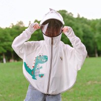 儿童防晒衣夏季恐龙薄款连帽斗篷户外防晒服女童冰丝防紫外线