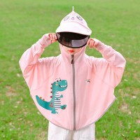 儿童防晒衣夏季恐龙薄款连帽斗篷户外防晒服女童冰丝防紫外线