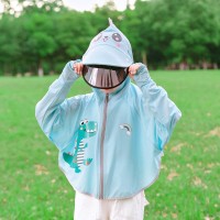 儿童防晒衣夏季恐龙薄款连帽斗篷户外防晒服女童冰丝防紫外线