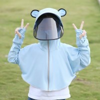 儿童防晒衣夏季恐龙薄款连帽斗篷户外防晒服女童冰丝防紫外线