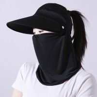 防晒帽子全脸遮阳帽女护颈一体口罩防沙尘带面罩神器脖子学车颈部