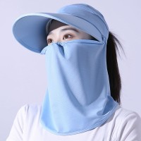 防晒帽子全脸遮阳帽女护颈一体口罩防沙尘带面罩神器脖子学车颈部