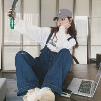 【2024现货】学院风牛仔背带裤D07