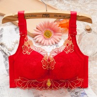小胸聚拢内衣女美背文胸背心无钢圈胸罩厚款加厚夏天收副乳防下垂