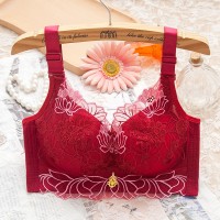 小胸聚拢内衣女美背文胸背心无钢圈胸罩厚款加厚夏天收副乳防下垂