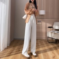 黑色阔腿裤女春夏高腰垂感西装裤小个子大码胖MM拖地直筒裤