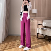 黑色阔腿裤女春夏高腰垂感西装裤小个子大码胖MM拖地直筒裤