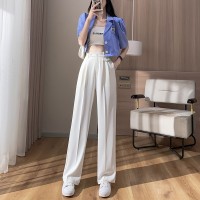 窄版阔腿裤女高级感垂感西装裤小个子西裤夏季薄款直筒裤子