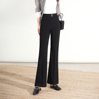 2879#春季显瘦高腰垂感休闲百搭时尚修身微喇喇叭裤