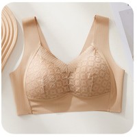 法式蕾丝固定杯加宽侧收副乳聚拢防下垂无钢圈套头背心式文胸美背