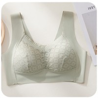 法式蕾丝固定杯加宽侧收副乳聚拢防下垂无钢圈套头背心式文胸美背