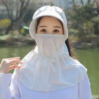 骑车防晒紫外线采茶大帽檐夏季女遮阳遮全脸电动车电瓶车防晒透气