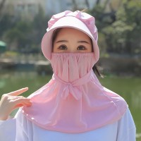 骑车防晒紫外线采茶大帽檐夏季女遮阳遮全脸电动车电瓶车防晒透气