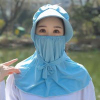 骑车防晒紫外线采茶大帽檐夏季女遮阳遮全脸电动车电瓶车防晒透气