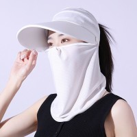防晒帽面罩面纱女夏季户外骑车电动车遮脸太阳帽防紫外线遮阳帽子