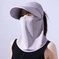 防晒帽面罩面纱女夏季户外骑车电动车遮脸太阳帽防紫外线遮阳帽子