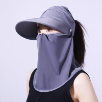 防晒帽面罩面纱女夏季户外骑车电动车遮脸太阳帽防紫外线遮阳帽子
