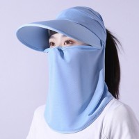 防晒帽面罩面纱女夏季户外骑车电动车遮脸太阳帽防紫外线遮阳帽子