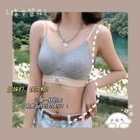 滑板少女~吊带聚拢无钢圈防走光内衣女文胸裹胸防下垂抹胸美背