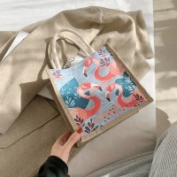 帆布棉麻女包新款國潮风手提包潮流简约托特包饭盒包购物袋通勤包