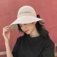 波浪边空顶帽女夏季户外防晒遮阳帽出游沙滩太阳帽卷卷大沿草帽子