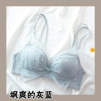 春秋季日系甜美无钢圈内衣女士聚拢上托美背蕾丝收副乳文胸罩套装
