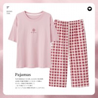 2024新款纯棉睡衣女夏季短袖薄款可外穿简约休闲女士家居服套装