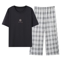 2024新款纯棉睡衣女夏季短袖薄款可外穿简约休闲女士家居服套装