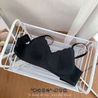 新款内衣女无钢圈细肩带蕾丝文胸舒适无钢圈聚拢背扣薄款胸罩