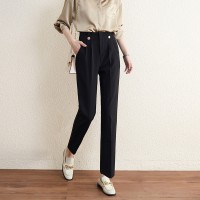 职业西装裤女2024春夏新款时尚高腰九分休闲小脚直筒烟管裤