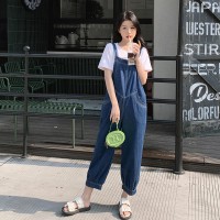 放心推牛仔背带裤套装女2024夏季新款减龄两件套