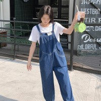 放心推牛仔背带裤套装女2024夏季新款减龄两件套