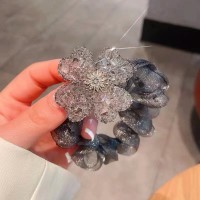 时来运转四叶草头绳~高级感超闪水钻大肠发圈精致皮筋女扎头夏季