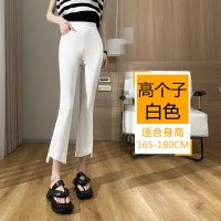 黑色西装喇叭裤春夏款高腰直筒休闲法棍裤百搭九分烟管裤子
