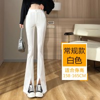 喇叭裤春夏2024款高腰显瘦垂坠感小个子网红黑色西装微喇裤