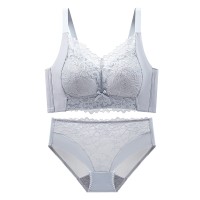 蕾丝内衣女大胸显小薄款聚拢显瘦防下垂收副乳透气无钢圈调整文胸