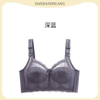 新款超薄蕾丝内衣女大胸显小无钢圈聚拢收副乳防下垂调整型文胸罩