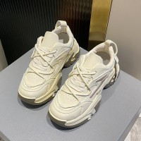 厚底圆头系带炸街轻便老爹鞋女款2024新款秋季女潮牌休闲运动鞋子
