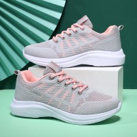 新款女鞋2024年春季网面超轻软底跑步鞋平底防滑运动休闲鞋子