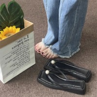 珍珠人字拖鞋女2024夏季新款踏屎感凉拖鞋网红街拍外穿百搭夹脚拖