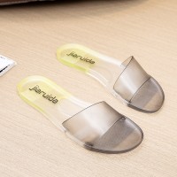 新款凉拖鞋女夏时尚水晶平底一字拖学生韩版百搭外穿拖鞋ins网红