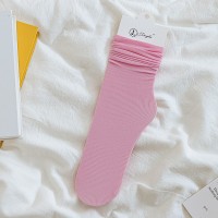 女中筒jk袜堆堆袜春夏季薄款天鹅绒纯色冰丝袜新品
