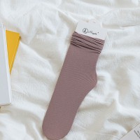 女中筒jk袜堆堆袜春夏季薄款天鹅绒纯色冰丝袜新品