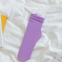 女中筒jk袜堆堆袜春夏季薄款天鹅绒纯色冰丝袜新品